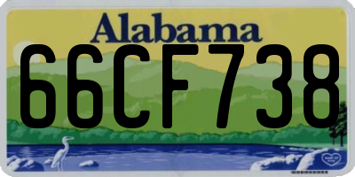 AL license plate 66CF738