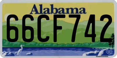 AL license plate 66CF742