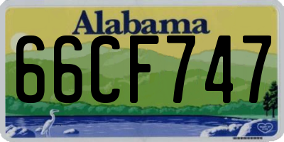 AL license plate 66CF747