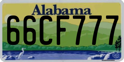 AL license plate 66CF777