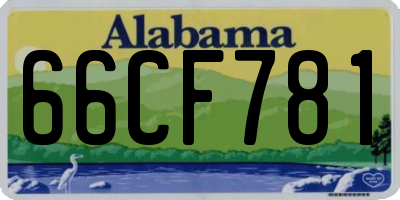 AL license plate 66CF781