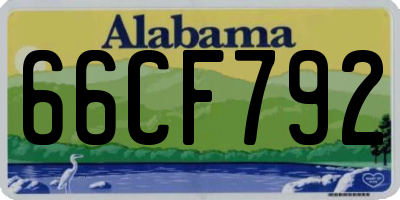 AL license plate 66CF792