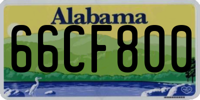 AL license plate 66CF800