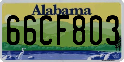 AL license plate 66CF803