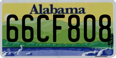 AL license plate 66CF808