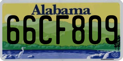 AL license plate 66CF809