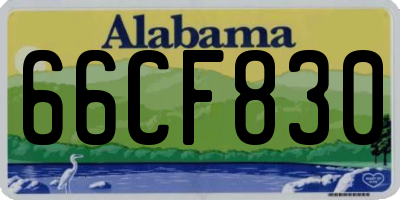 AL license plate 66CF830