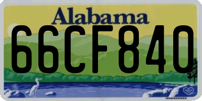 AL license plate 66CF840