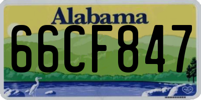 AL license plate 66CF847