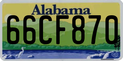 AL license plate 66CF870