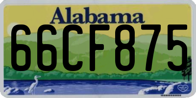 AL license plate 66CF875