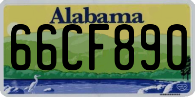 AL license plate 66CF890