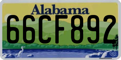 AL license plate 66CF892