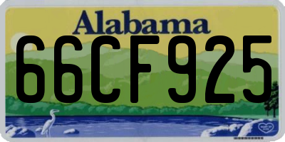 AL license plate 66CF925