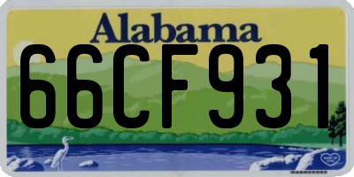 AL license plate 66CF931