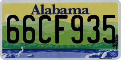 AL license plate 66CF935