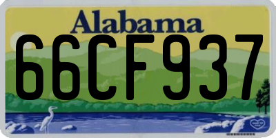 AL license plate 66CF937