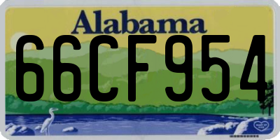 AL license plate 66CF954