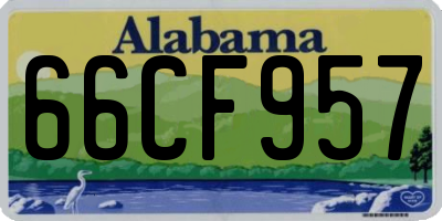 AL license plate 66CF957