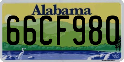 AL license plate 66CF980