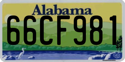 AL license plate 66CF981
