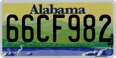 AL license plate 66CF982