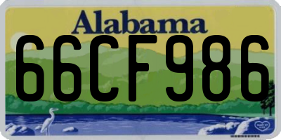 AL license plate 66CF986