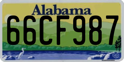 AL license plate 66CF987