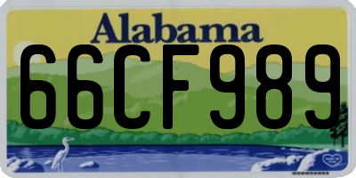 AL license plate 66CF989