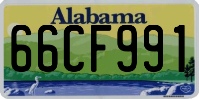 AL license plate 66CF991