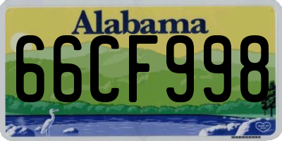 AL license plate 66CF998