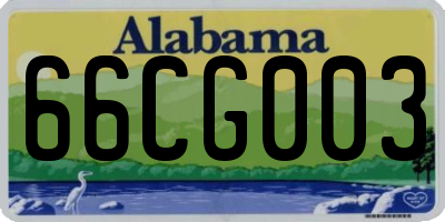 AL license plate 66CG003