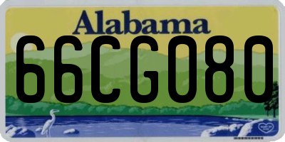 AL license plate 66CG080