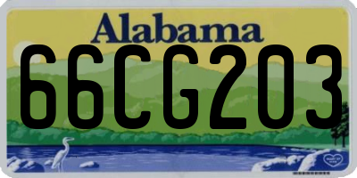 AL license plate 66CG203