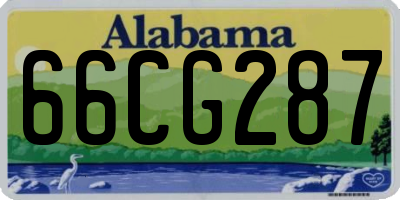 AL license plate 66CG287