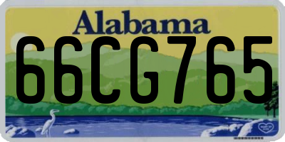 AL license plate 66CG765