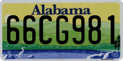 AL license plate 66CG981