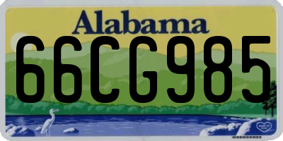 AL license plate 66CG985