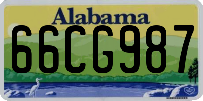 AL license plate 66CG987