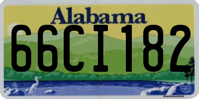 AL license plate 66CI182