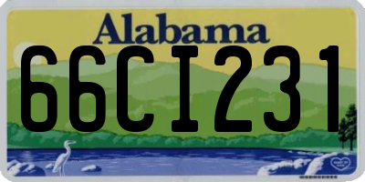 AL license plate 66CI231