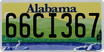 AL license plate 66CI367