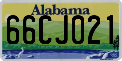 AL license plate 66CJ021