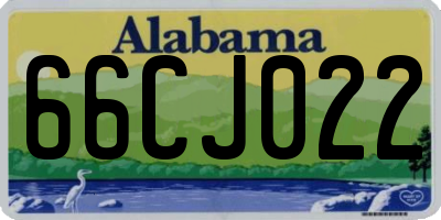 AL license plate 66CJ022