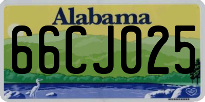 AL license plate 66CJ025