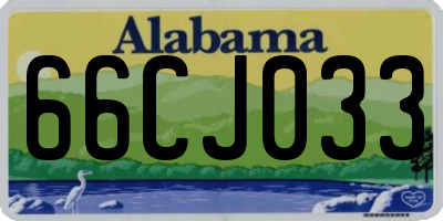 AL license plate 66CJ033