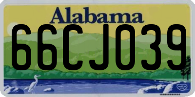 AL license plate 66CJ039