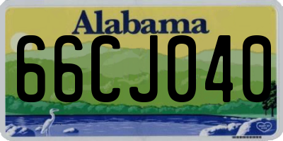 AL license plate 66CJ040