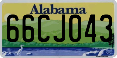 AL license plate 66CJ043