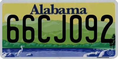 AL license plate 66CJ092